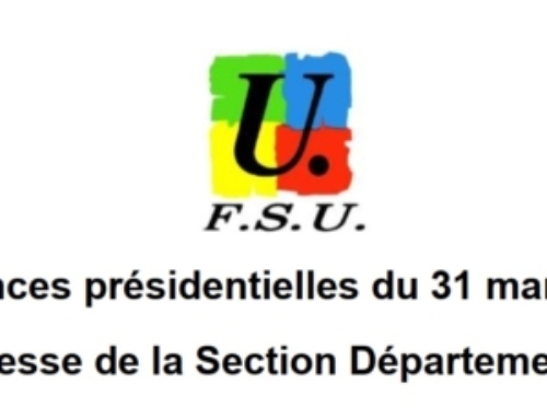Allocution présidentielle – Communiqué de presse de la FSU 15