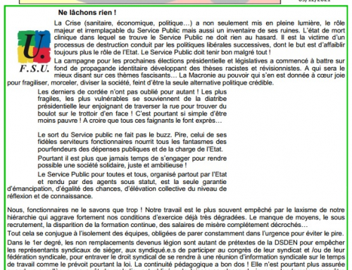 Notre Fédération – N° 112 décembre 2021