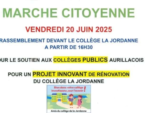 Marche citoyenne, syndicale et solidaire vendredi 20 juin 2025 16h30 collège de La Jordanne